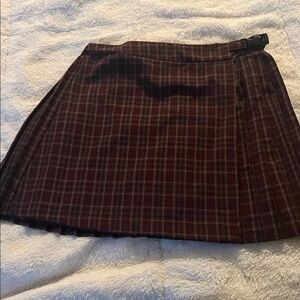 Wild Fable Burgundy Plaid Skirt